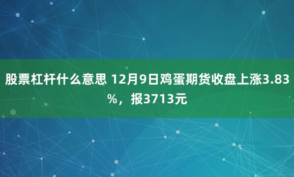 股票杠杆什么意思 12月9日鸡蛋期货收盘上涨3.83%，报3713元