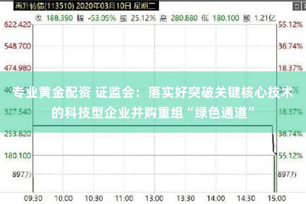 专业黄金配资 证监会：落实好突破关键核心技术的科技型企业并购重组“绿色通道”